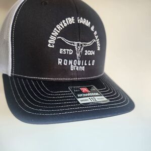 Ronquillo Brand Enbroidered Black and White Trucker Hat